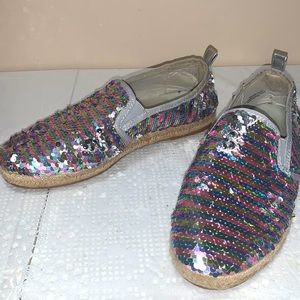 Rouge Helium Reversible Silvergold Sequin Shoes